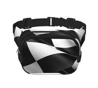 Black White Formula Checkered Flags Fanny Pack For Women Waterproof Adjustable Belt Bags Waist Pack Fashion Casual Crossbody Bags Bum Bag For Running Workout Hiking Traveling, Black, One Size