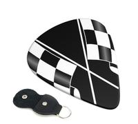 Black White Formula Checkered Flags Pattern Guitar Picks, 6 Pcs Guitar Plectrums double-sided printing, suitable for acoustic, electric and bass guitars, including 0.46 mm 0.71 mm 0.96 mm