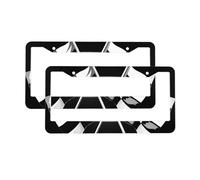 Black White Formula Checkered Flags Pattern License Plate Frame 12x6 Inch, Car License Plate Cover for Sedan SUV Truck, Stylish Vehicle Decoration Gift(With Accessories)