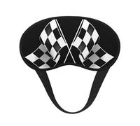 Black White Formula Checkered Flags Pattern Print Sleep Eye Mask Light Blocking Soft and Comfortable Night Eye Blinder for Women Men for Sleeping Travel Night Shift