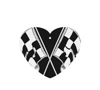 (Black White Formula Checkered Flags Pattern) Printed Paper Car Air Freshener Lavender Scented Hanging Odor Remover 10/40/100 Pcs for Vehicle Home Closet Wardrobe - Heart Shape