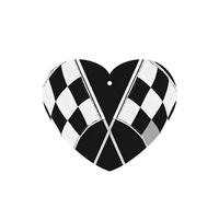 (Black White Formula Checkered Flags Pattern) Printed Paper Car Air Freshener Lavender Scented Hanging Odor Remover 10/40/100 Pcs for Vehicle Home Closet Wardrobe - Heart Shape