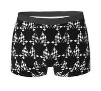 Black White Formula Checkered Flags Pattern Printing Men'S Boxer Briefs Stretch Material Moisture Wicking Underwear For Men S-2xl Fit Any Body
