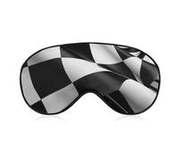 Black White Formula Checkered Flags Pattern Sleep Mask,Adjustable Strap Sleeping Mask, Complete Light Blocking Sleep Shade Cover,Soft Breathable Comfortable Blindfold for Women and Men