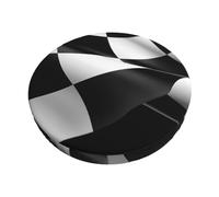 Black White Formula Checkered Flags Pattern Stool Covers 12 inch Round Bar Stool Cover Stretch Seat Cushion Cover Soft Velvet Barstool Slipcovers Washable Chair Covers for Bar, Kitchen, Dining Room
