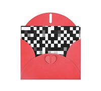 Black White Formula Checkered Pattern Printing Holiday Happy Birthday Cards Gift With Envelope And Note Tag For Women Men Wife Mom Husband