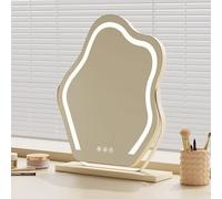 Black/white frame Vanity Mirror with Lights Touch Screen with 3-Color Lighting Dimmable for Bedroom, Vanity Desk, Tabletop, Dressing Room(White,30 * 43cm/12 * 17in)