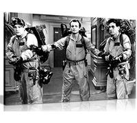 Black & White Ghost Busters Film Canvas Wall Art Picture Print (18x12in)