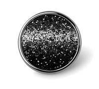 Black White Glitter Badge Holder Exquisite Round Badge with Picture Pin DIY Button Badges Personalized Metal Button Pin Fashion Brooch Crafts Gifts Clothes Decorative Pins