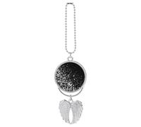 Black White Glitter Car Pendant, Rear View Mirror Hanging Ornament, Auto Decor for Rearview Mirror, Keychain Silver-Style