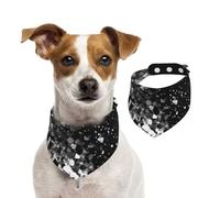 Black White Glitter Dog Bandanas,Summer Bandanas for Dogs Washable Adjustable Dog Triangle Scarf Bibs Cute Pet Bibs for Medium Large Dogs Puppy and Cats Large
