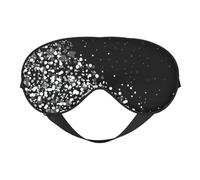 Black White Glitter Print Comfortable Eye Mask Breathable Adjustable Men Women Lightweight Travel Yoga Work