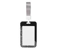 Black White Glitter Printed Card Badge Holder with Neck Strap, Vertical Cards Holder Anti-Scratch and Easy-Scan, for Office, School