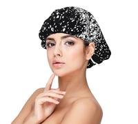 Black White Glitter Satin Bonnet Silk Bonnet, Hair Bonnet For Sleeping, Soft Double Layer Silk Sleeping Cap Hair Wrap For Women Natural Hair Curly Hair Braided Hair Long Hair