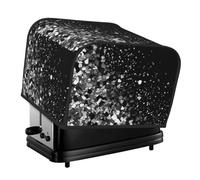 Black White Glitter Toaster Cover 4 Slice, Two Slice Bread Machine Covers Quilted Toaster Dust Cover Universal Size Kitchen Small Appliance Cover With Top Handle