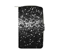 Black White Glitter Wallet Multifunctional Leather Wallets for Men Compact Long Wallet Credit Card Holder Passport Bag