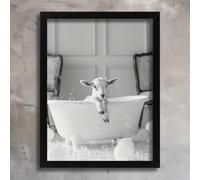 Black White Goat Art Print Vintage Goat Portrait Animal Wall Art Goat Poster Art Poster A5 - Wall Art Home Decor Movie Poster Canvas Film Cinema Retro Vintage Cult Classic Nostargic Saga Modern repri