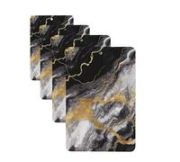 Black White Gold Foil Marble Car Air Fresheners Cards 4 Pcs Hanging Fragrance Scented Cards Long-Lasting Car Aromatherapy Tablets for Wardrobe Bathroom Car Interior Mirror Pendant Gifts