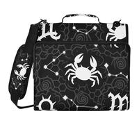 Black White Gothic Constellation 3 Ringing Organizer Binder with Shoulder Strap Includes Zip Pocket Portfolios Portfolio Organizer for Middle School