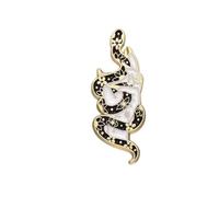 Black White Gothic Snakes Brooch Pin Badge Lapel Magic Mythical Serpent Cobra Venom Venomous Bag Jacket Jewellery Lanyard Wicca Wiccan Pagan Witch Witchcraft Python Spell Snake (Snake Hand)