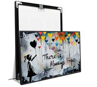 Black White Graffiti Girl Art Colourful Balloons Wall Decor Inspirational Quotes Canvas Print Modern Contemporary Poster Indoor Decor for Home Offices Living Room Bedroom Nursery Framed Ready to Hang