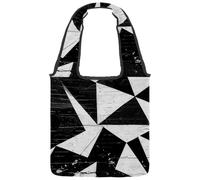 Black & White Graffiti.jpg Reversible Canvas Shoulder Tote - Double-Sided Print, 12oz Cotton, 27cm Drop, Fold-Flat Bag for Travel, Shopping, Street Outings