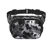 Black White Gray Camouflage Fanny Pack Adjustable Crossbody Bag Large Waist Bag Travel Belt Bag Unisex Bum Bag