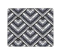 Black White Greek Key Modern Geometric Pattern Mouse Pad Stitched Edge Mousepad Rubber Base Mouse Pads For Laptop Computer Work 25X30Cm