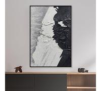 Black White Grey Abstract Wall Art Black and White Abstract Poster for Living Room Wall Decor Minimalist Black and White Wall Art Abstract Black Painting White Textured Poster 16x24inch No Frame