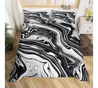 (Black White Grey, Double(No Comforter)) Homewish Light Purple Marble Bedding Set Gold Abstract Fluid Marbling Duvet Cover For Men Women Bronzing Sequins Marble Grain Double Comforter Cover F