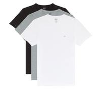 (Black White Grey, S) Diesel Jakethreepack Mens T Shirts Regular Fit 3x Pack Crew Cotton Gym Basic Tee