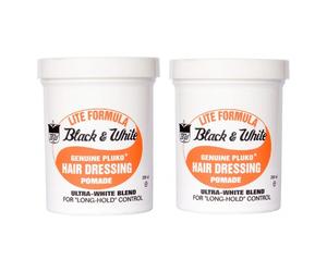 Black & White Hair Wax Hair Dressing Pomade Light Formula 200ml ( Pack of 2 )