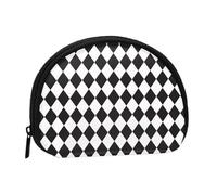 Black White Harlequin Print Coin Purse - Mini Coin Purses for Women, Cute Small Change Purse Coins Pouch