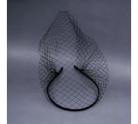 Black White Headband Veils for Bridal Charming Veil for Wedding Fascinator Birdcage Veil on the Face Mini Veil-JM19 black