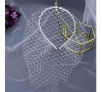 Black White Headband Veils for Bridal Charming Veil for Wedding Fascinator Birdcage Veil on the Face Mini Veil-white