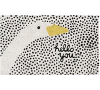 Black & White Hello You Door Mat Fun Goose Head Polka Dot Doormat Novelty New Home Gift Bombay Duck Machine Washing Novelty Funny Door Pad Shoe Mat Porch Decor 23.6x15.7 Inch