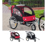 (Black & White) Homcom 2-in-1 Bike Trailer & Stroller | Child Bike Seat & Trailer