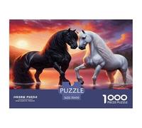 Black White Horse Thick Sturdy Cardboard Excellent Brain Game, Suitable for Improving Mental Flexibility And Focus 70x50cm/1000pcs