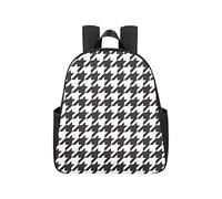 Black White Hounds Tooth Commuter Backpack 12.40x5.12x14.17inch School Backpacks Multipurpose Casual Backpacks Business Travel School,Office