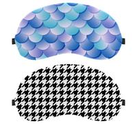 Black White Houndstooth Classical 2-Pack Light-Blocking, Soft, Breathable Sleeping Masks Blindfold Sleep Masks