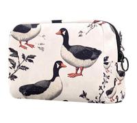 Black-White Indian Runner Ducks Cosmetic Bag for Women, Travel Toiletries Bags Large Makeup Handy Pouch Organiser Bag with Zipper
