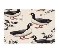Black-White Indian Runner Ducks Placemats Set of 1 for Dining Table Washable Non Slip Placemat for Christmas Holiday Birthday Party Table