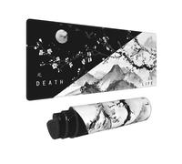 Black White Japanese Cherry Blossom Gaming Mouse Pad 31.5 x 11.8 Inch XL Pink Sakura Cool Design Big Mousepad Extended Large Laptop Keyboard Non-Slip Rubber Base with Stitched Edges for Home