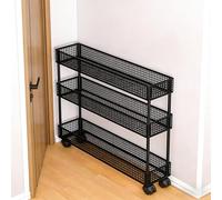 Black White Kitchen Pantry Over The Door Organizers and Storage, Heavy Duty Behind The Door Rack with Shelf Bedroom/ Bedroom/ Dorm, Metal After The Door Organizer(Black 50cm/19.7"x16cm/6.3",3 Tier)