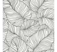 Grandeco Isa Banana Leaf Wallpaper - Modern Wallpaper for Living Room, Bedroom, Fireplace - Decorative Luxury Nature Wall Paper with Banana Leaf Motif (Black & White)