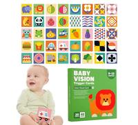 Black White Learning Cards - Contrast Flash Cards, 5.5 inches Early Education Card with Simple Graphics, Visual Stimulation Set, Sensory Development Tool, Brain Training Aid