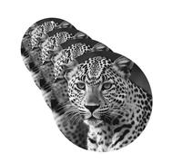 Black White Leopard Animal 4 Pcs Car Air Freshener Lavender Hanging Scented Cards Automotive Scented Hanging Sheets Round Shape For Car Home Office Closet Bathroom