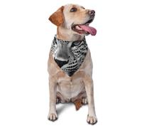 Black White Leopard Animal Dog Bandana Pet Scarf Accessories for Small Medium Dogs Cats Photo Prop, Triangle Pet Bandanas Adjustable Puppy Bib Washable Dog Kerchief Puppy Neckerchief