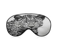 Black White Leopard Animal Sleep Mask Eye Mask for Sleeping Breathable Blackout Sleeping Masks with Adjustable Strap Soft Eye Cover Comfortable Blindfold Eyeshade for Night Sleeping Travel Nap