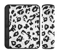 Black White Leopard Print 2 Pack car Accessories seat Belt Covers Release Stress to Your Neck and Shoulders for Truck accesorios para carro